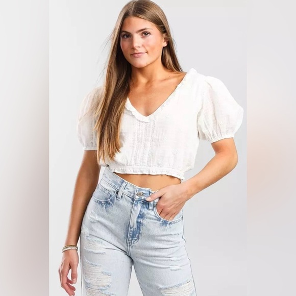 Billabong x Wrangler Women’s Simply Sweet Cropped Top Size Large - Picture 1 of 10